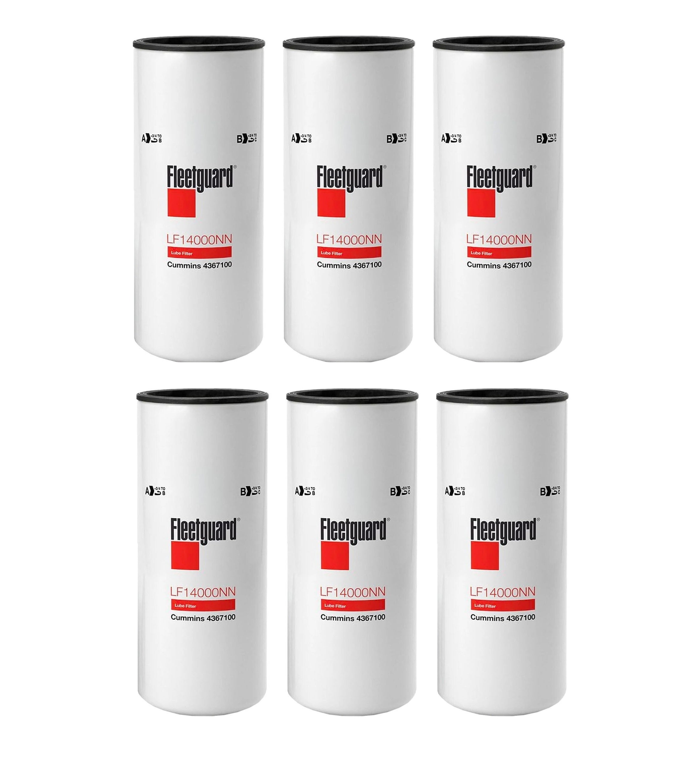 6-Pack Oil Filter LF14000NN – Fits Cummins ISX, Interchange With LF9080, LF9001, 4367100
