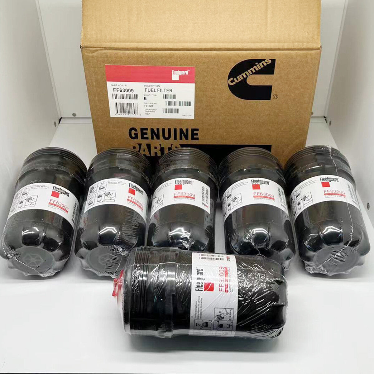 Fleetguard FF63009 Fuel Filter Cummins 5660774 (Pack of 6)