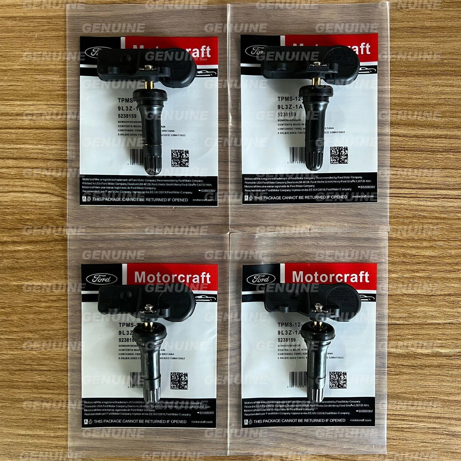 Ford 9L3Z1A189A Motorcraft TPMS Tire Pressure Sensors (Pack of 4)