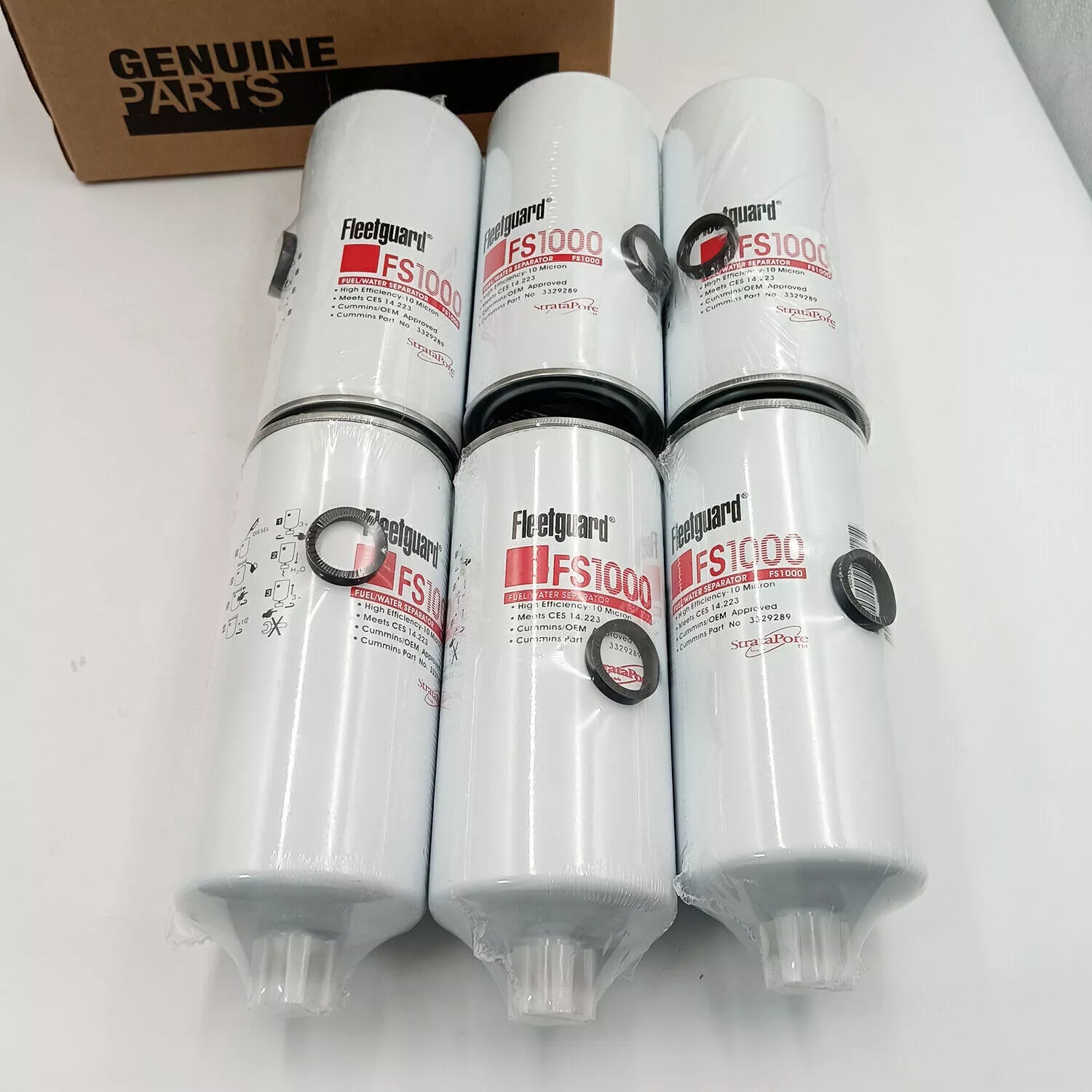 FS1000 Fleetguard Fuel Filter Water Separator (Pack of 6)